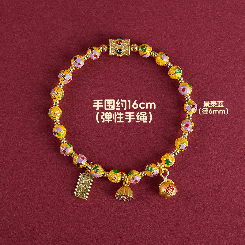 Beijing Yong Temple Genuine Cloisonné Bracelet Enamel Craft Copper Tire Filigree Enamel Bracelet Wholesale
