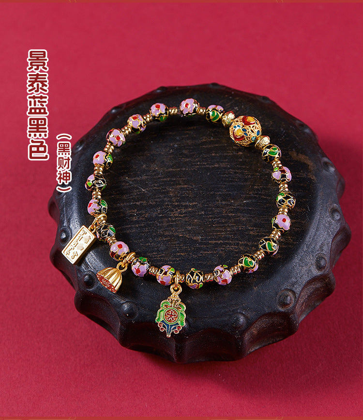 Beijing Yong Temple Genuine Cloisonné Bracelet Enamel Craft Copper Tire Filigree Enamel Bracelet Wholesale