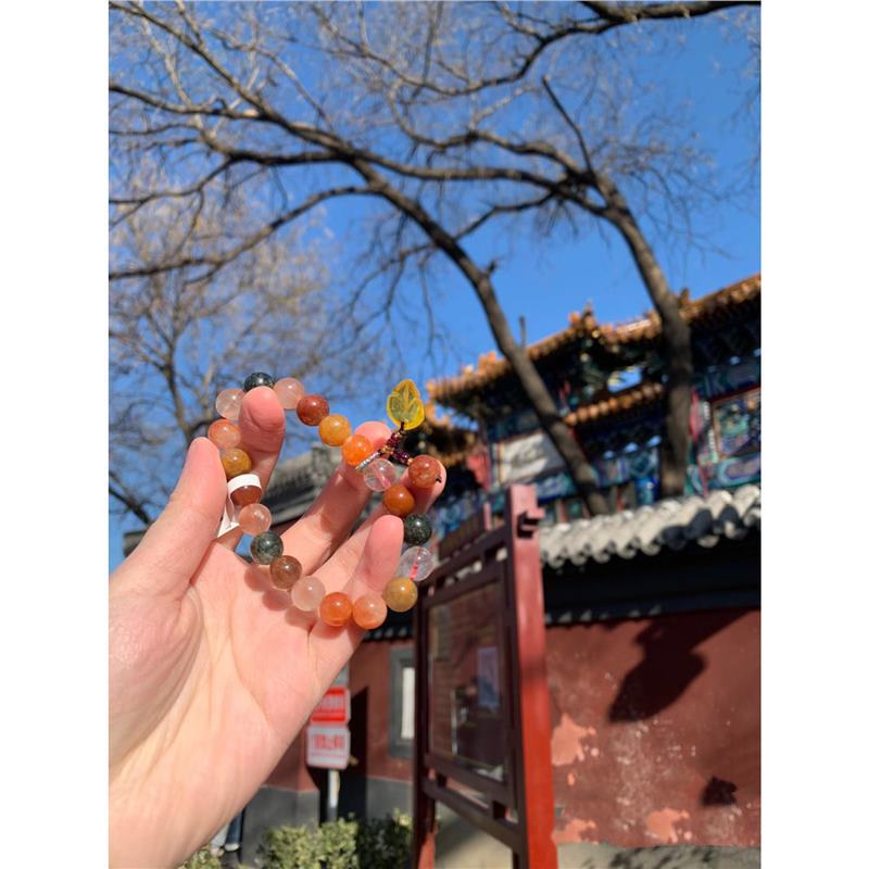 Summer Ni Ni Same Style Beijing Natural Crystal Fortune, Prosperity, Longevity Five Blessings Multi-Treasure Melad Whitening Bracelet Bead Bracelet