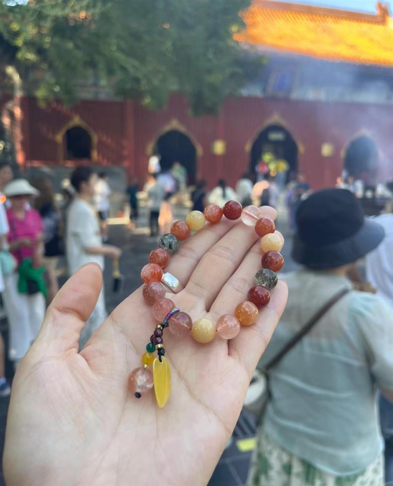 Summer Ni Ni Same Style Beijing Natural Crystal Fortune, Prosperity, Longevity Five Blessings Multi-Treasure Melad Whitening Bracelet Bead Bracelet