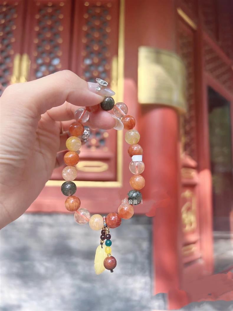 Summer Ni Ni Same Style Beijing Natural Crystal Fortune, Prosperity, Longevity Five Blessings Multi-Treasure Melad Whitening Bracelet Bead Bracelet