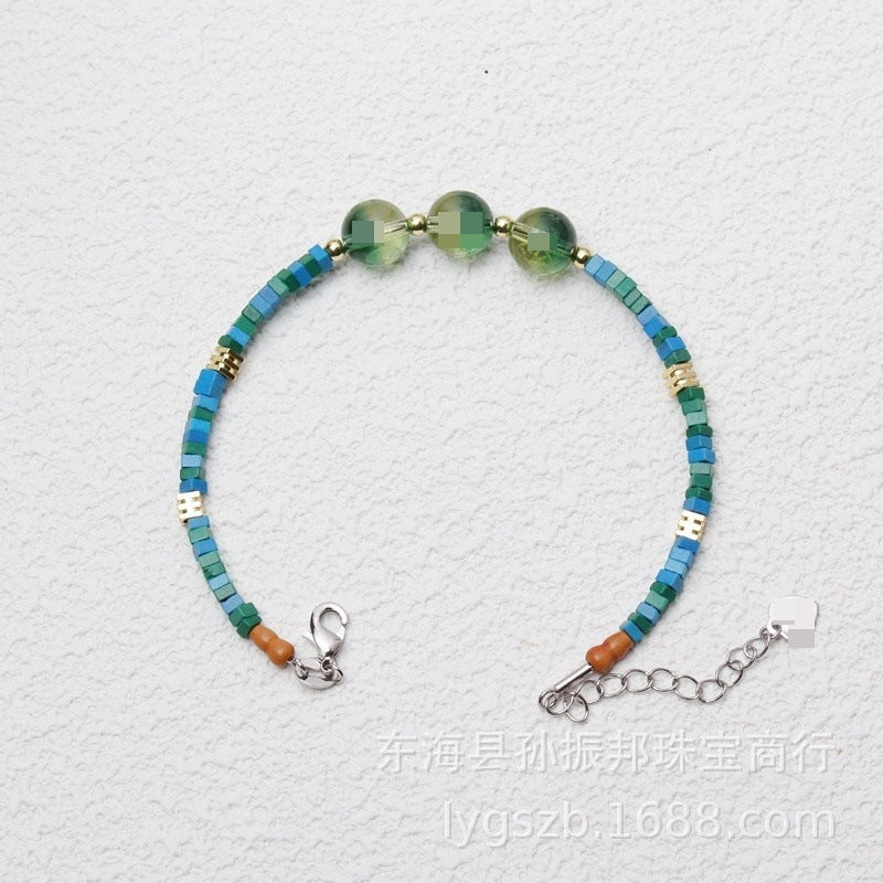 Hot-Selling Heart Mantra Bracelet Heart Sutra Beads Wealth God Green Tara Buddhist Beads Handmade Chinese Style Exquisite Lucky Jewelry