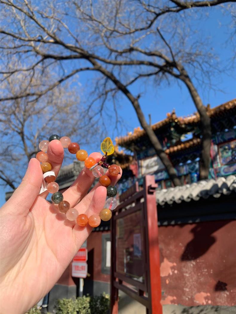 Summer Ni Ni Same Style Beijing Natural Crystal Fortune, Prosperity, Longevity Five Blessings Multi-Treasure Melad Whitening Bracelet Bead Bracelet