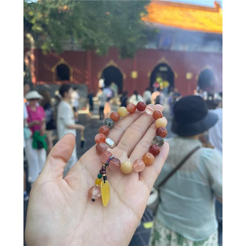 Summer Ni Ni Same Style Beijing Natural Crystal Fortune, Prosperity, Longevity Five Blessings Multi-Treasure Melad Whitening Bracelet Bead Bracelet