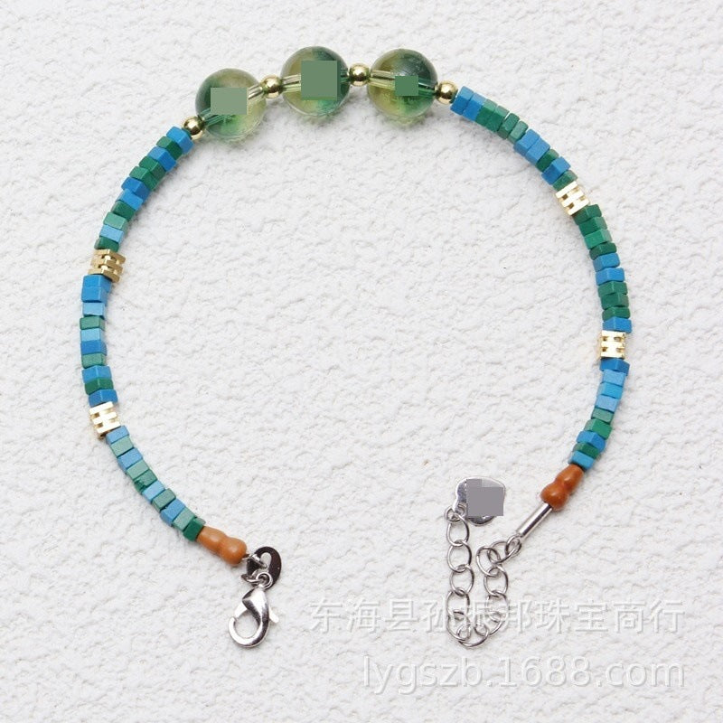 Hot-Selling Heart Mantra Bracelet Heart Sutra Beads Wealth God Green Tara Buddhist Beads Handmade Chinese Style Exquisite Lucky Jewelry