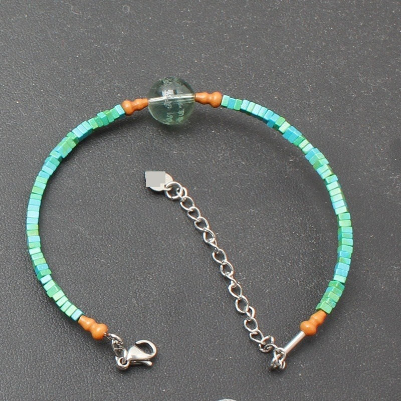 Hot-Selling Heart Mantra Bracelet Heart Sutra Beads Wealth God Green Tara Buddhist Beads Handmade Chinese Style Exquisite Lucky Jewelry