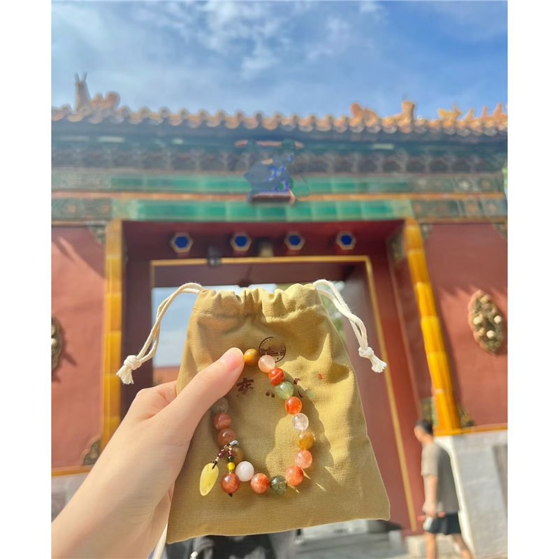 Summer Ni Ni Same Style Beijing Natural Crystal Fortune, Prosperity, Longevity Five Blessings Multi-Treasure Melad Whitening Bracelet Bead Bracelet