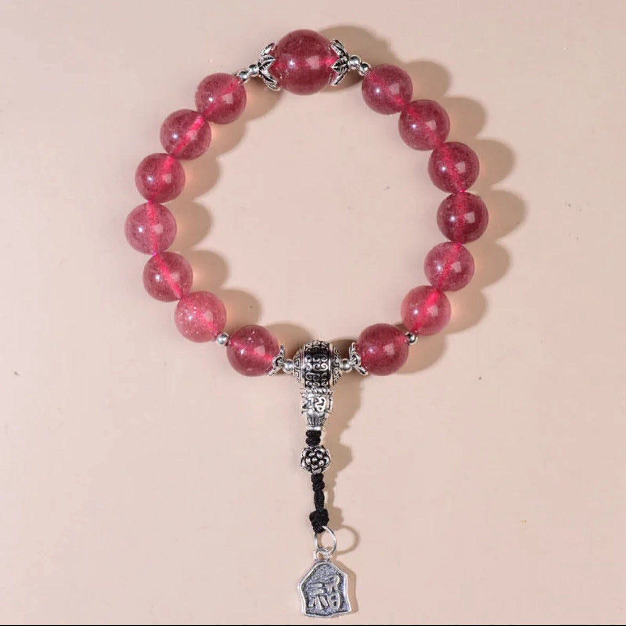 Wholesale Natural Crystal Hair Crystal Green Phantom Amethyst Strawberry Crystal Scenic Area Same Style Bracelet Xiaohongshu Douyin Hot Item